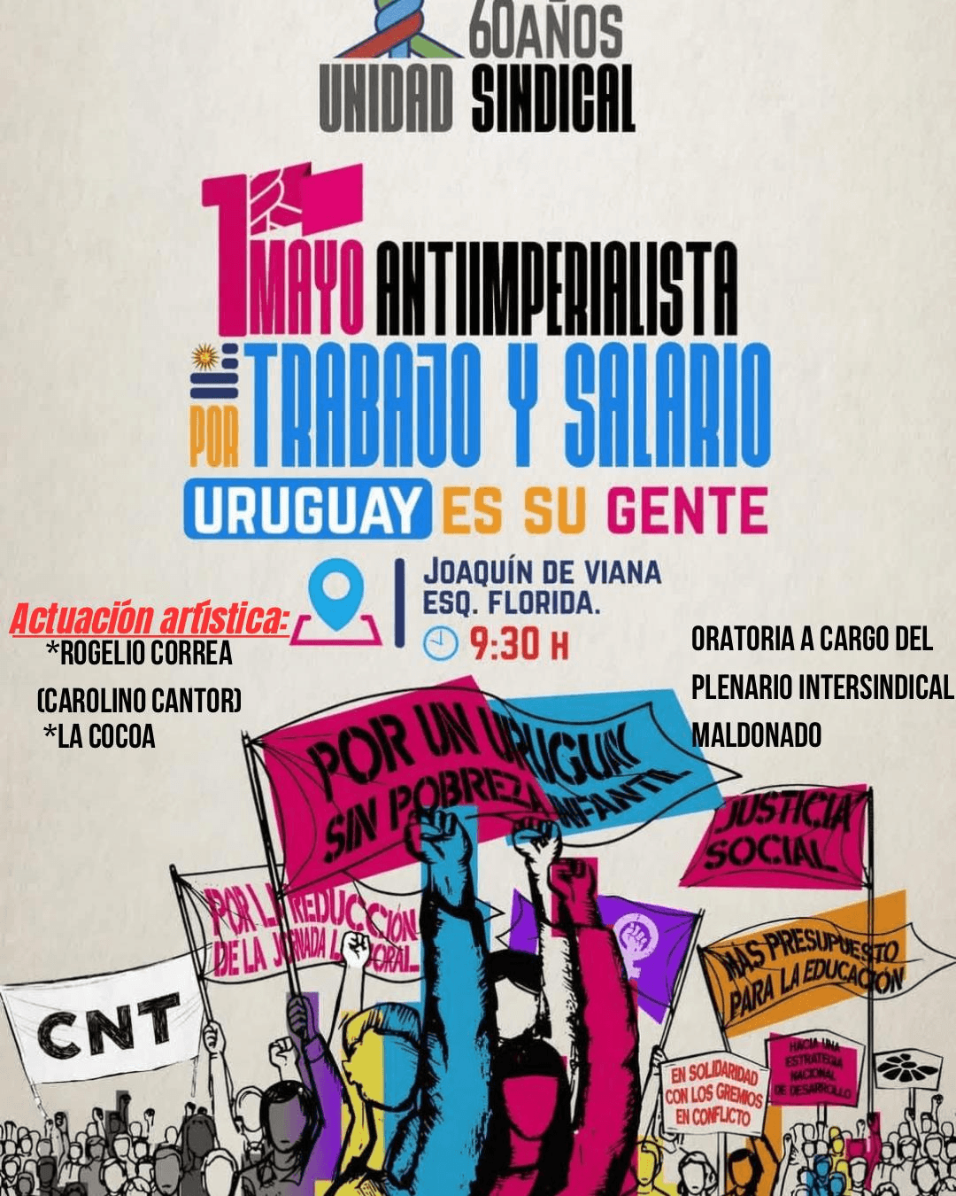 Acto por día de los trabajadores en Maldonado